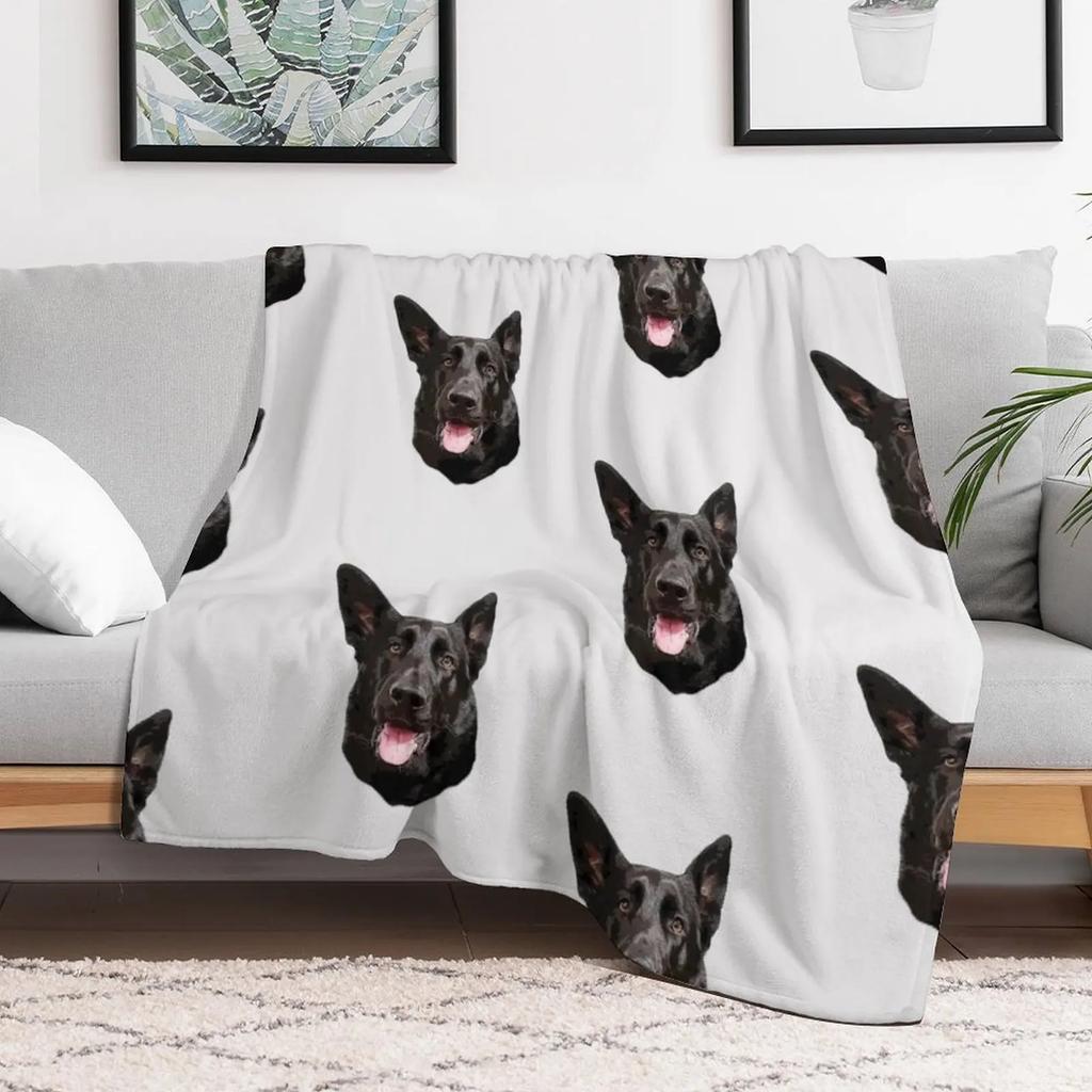 Black German Shepherd Dog  Stunning Throw Blanket Warm Flannel Blanket for Couch Chair Bedroom