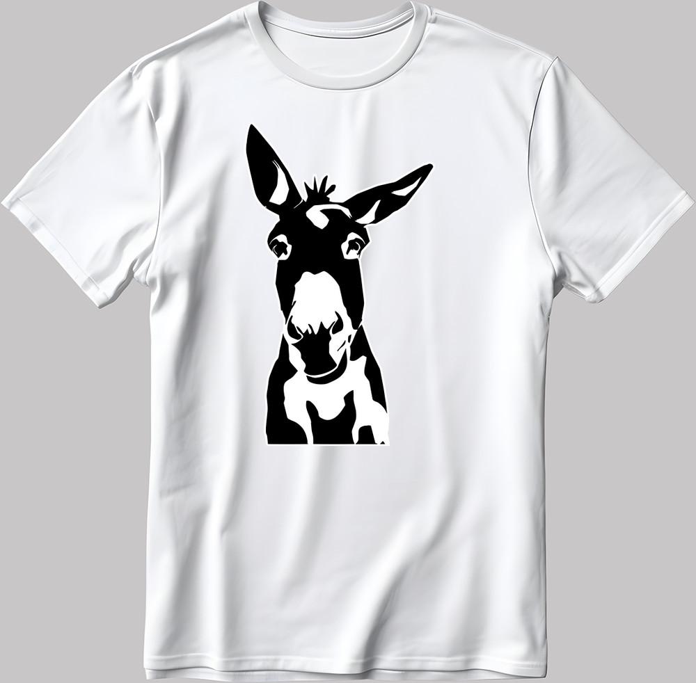 

Funny Donkey Face Short Sleeve White-Black Men s / Women s T Shirt K176 3XL