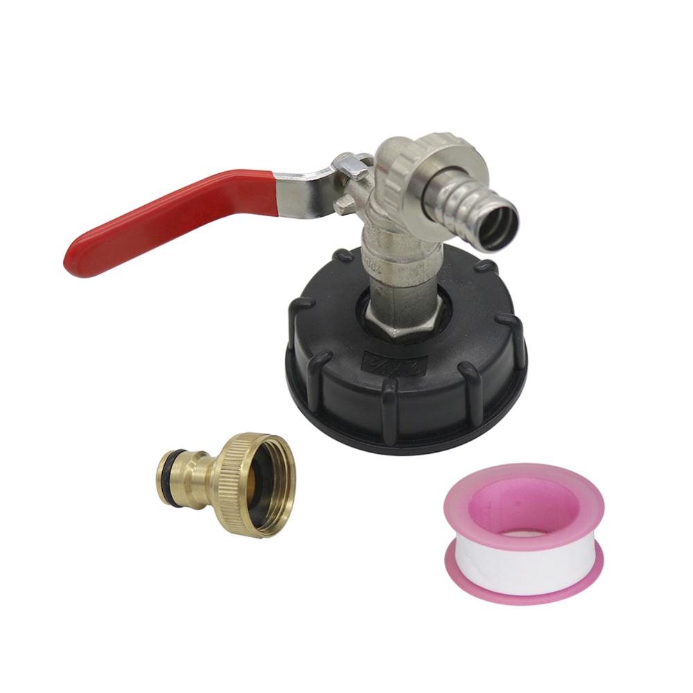 IBC Tank Adapter S60X6 To Iron Brass Tap 1/2" Replacement Valve 60mm Coarse Thread To 15mm Garden Water Connectors Drain Adapter