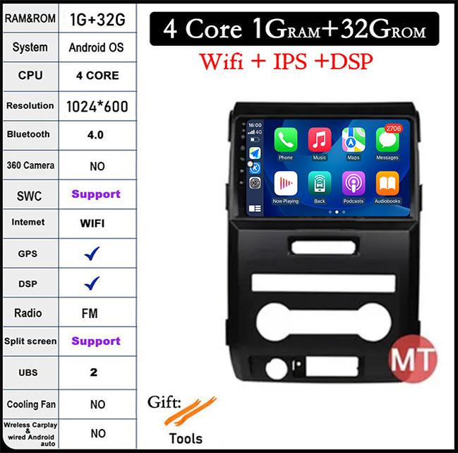 

Для Ford F150 P415 Raptor MT 2018-2014 DSP 9 дюймов Android 14 Автомобильная Автомагнитола Нави GPS Мультимедийный Плеер 4G+WIFI CarPlay Стерео