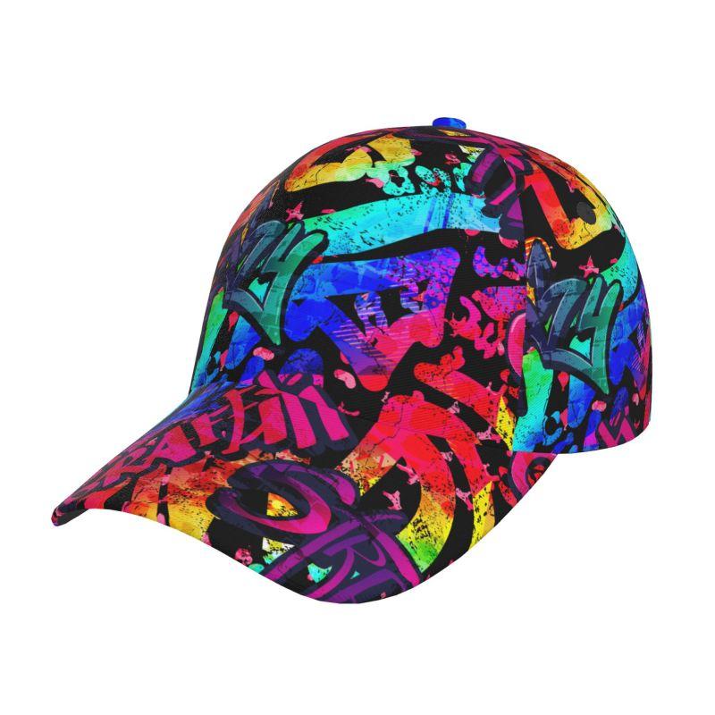 Custom Graffiti Art Print Baseball Cap Unisex Hip Hop Adjustable Baseball Cap Graffiti Doodle Sport Sun Caps for Men Women Adjustable