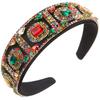 New Bright Heavy Industry Baroque Colorful Crystals Headband Women's High Quality Retro Dance Club Hair Accessories