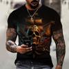 Summer Round Neck 3D Vintage Pirate Ship Print Top Fashionable Casual Short Sleeved Men's T-shirts