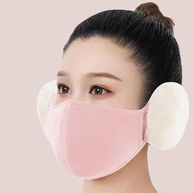 Ženy Podzim Zima Cyklistika Větruodolná klapka do uší Chladuvzdorné Mušlové chrániče sluchu Fleece Hřejivá maska ​​na ústa