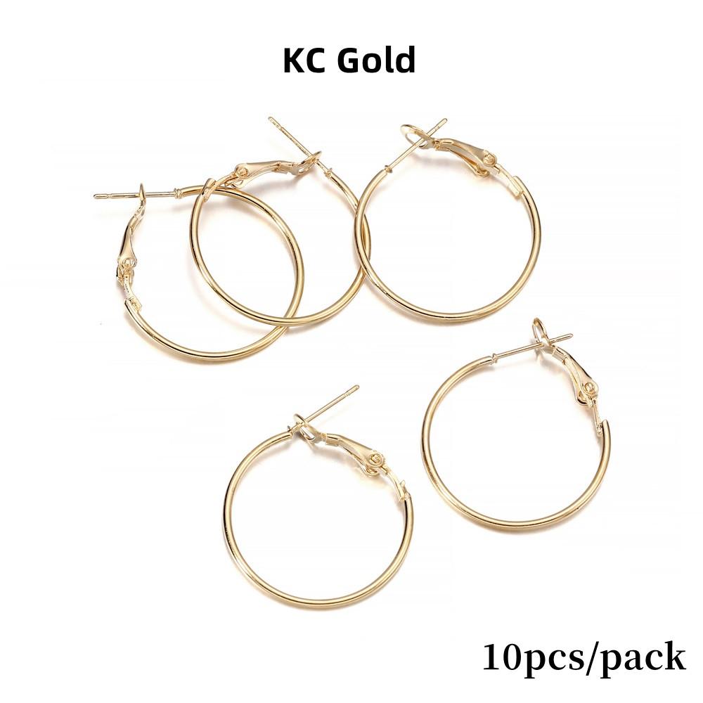 10-50pcs/lot 20 25 30 35 40 mm Hoops Earring Big Circle Hanging Earrings Findings For DIY Jewelry Making Accessories Supplies