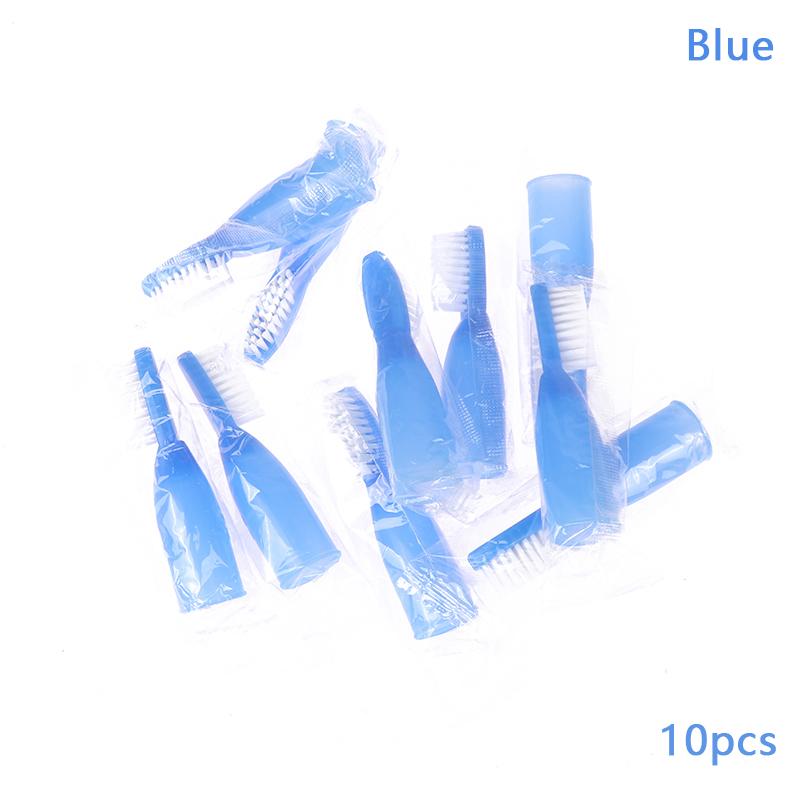 

10 Pcs Household Teeth Brush Mini Too Brushes Prison Finger Toothbrushes Small Plastic Dedicated Cleaning Brush Portable Travel синий