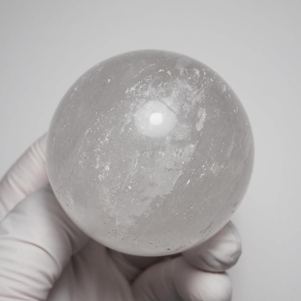 Stone Natural Mineral Crystal Sphere Quartz 4 200g [N2 Natural] (Quartz/Clear Sphere) "One-of-a-kind" Diameter Approx. 52mm,
