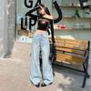 Retro Lyocell Tencel Wide-Leg Women's Jeans, Spring 2025: Loose, Drapey, High-Waisted, Floor-Length Pants