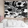 Soccer Print Tapestry, Backdrop, Easy Setup, Ideal for Bedroom, Office & Living Room, with Aesthetic Wall Hanging Decor.