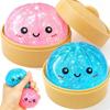 Mini Gnocco Squishy Glitterato con Scatola Gnocchi Sensoriale Vaporella Palla Morbida in TPR Impasto per Decompressione Fidget Toy Sollievo dallo Stress