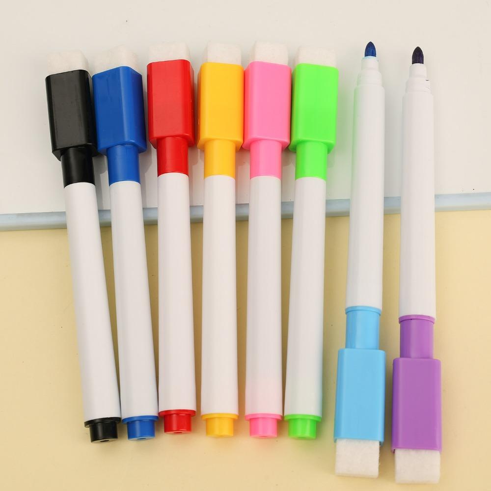 8-24Pcs 8 Colors Set Whiteboard Dry Erase Pens Bullet Tip Small Size No Magntic Whiteboard Markers Kids Graffiti Drawing Pens