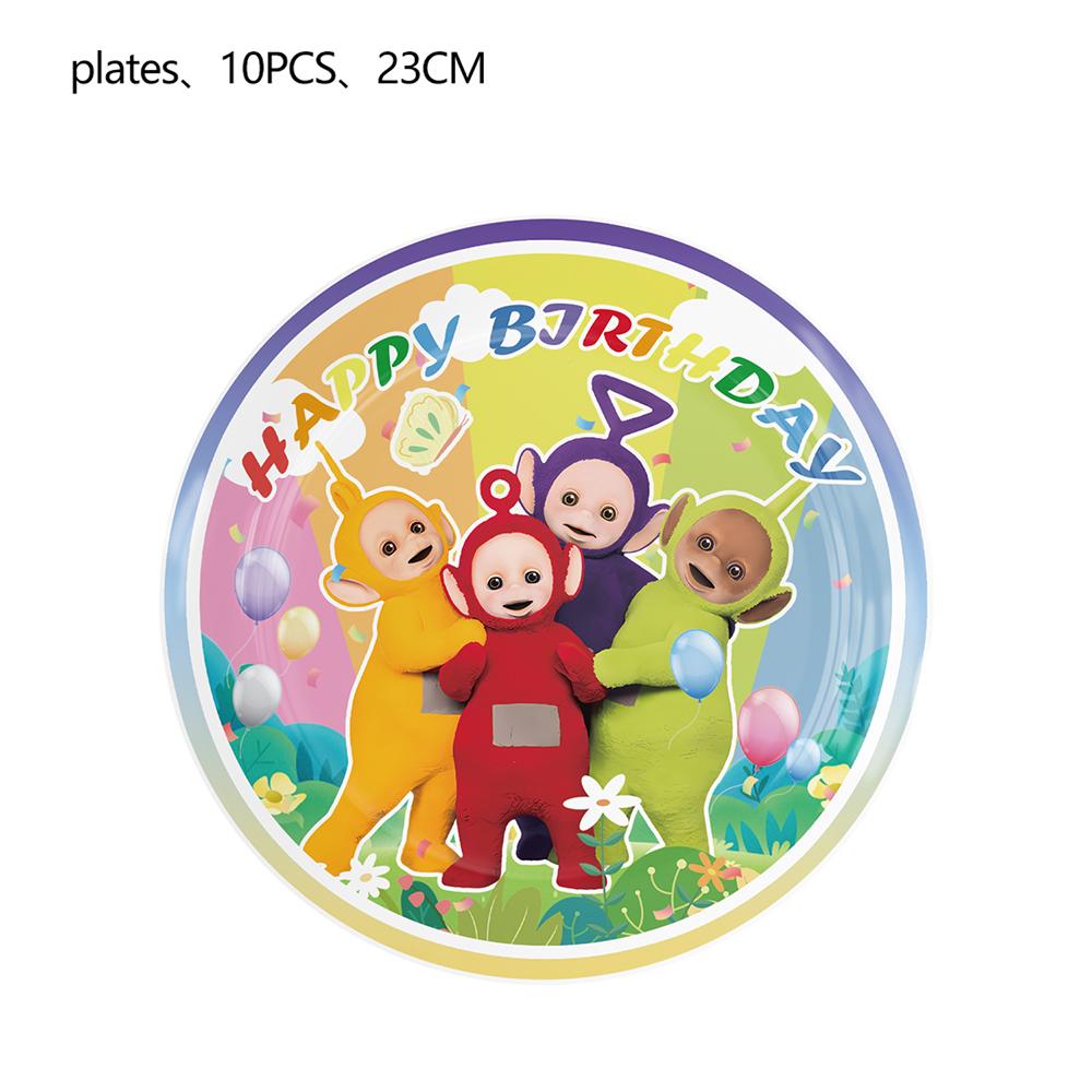 51pcs Teletubbies Cartoon Tableware Includes Plates Napkins Cups Tablecloth