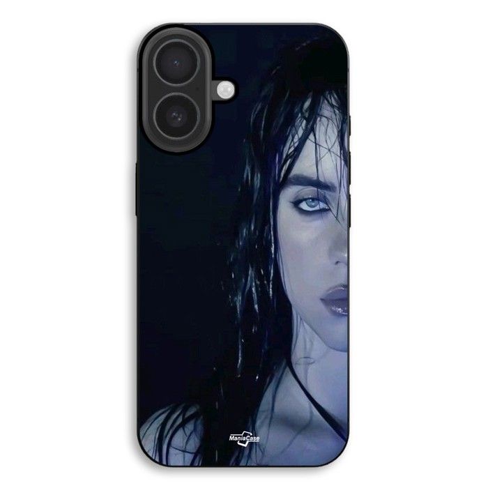 Coque Pour iPhone 17 billie eilish visage fond noir noir