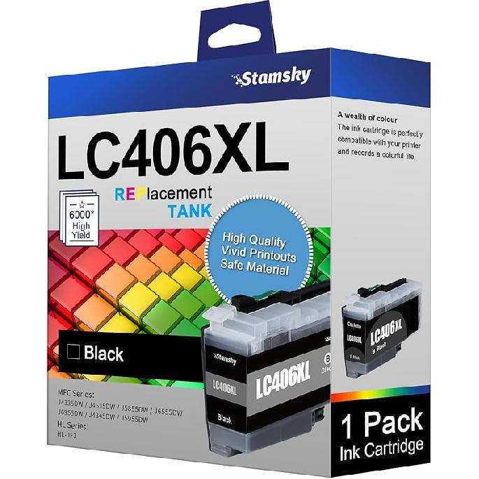 LC406 Ink Cartridges for Brother Printer for Brother LC406 Ink Cartridges LC406XL LC 406 XL Compatible with MFC-J4535DW MFC-J4335DW MFC-J5855DW
