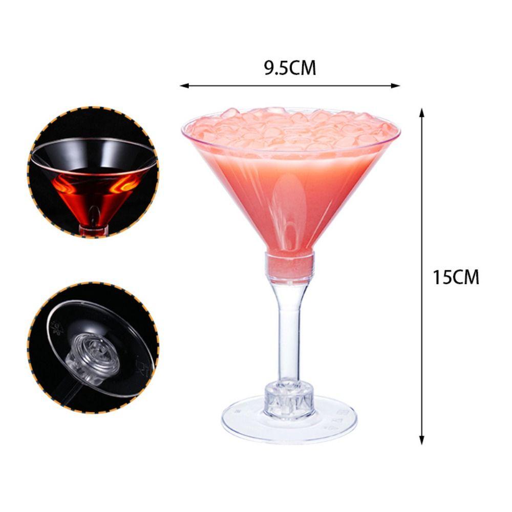10pcs Durable Champagne Glass Clear Red Wine Glass Plastic Champagne Flute Goblet  Party Favors
