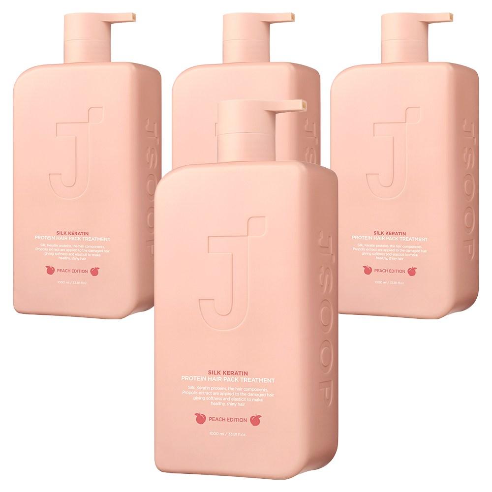 J.Forest Silk Keratin Protein Hair Pack Treatment Peach Edition 1L 4 Pcs