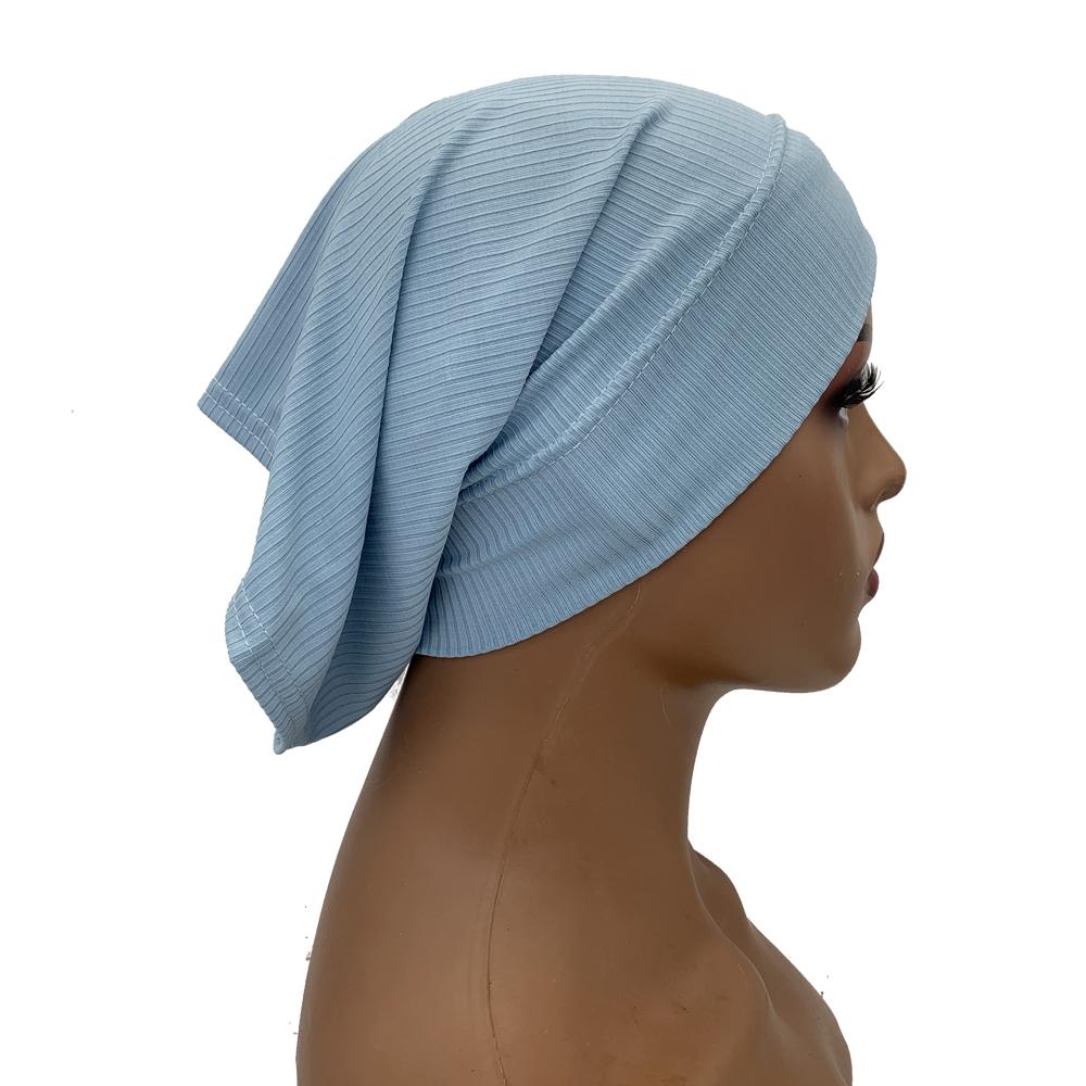 Ribbled Muslim Women Under Scarf Cap