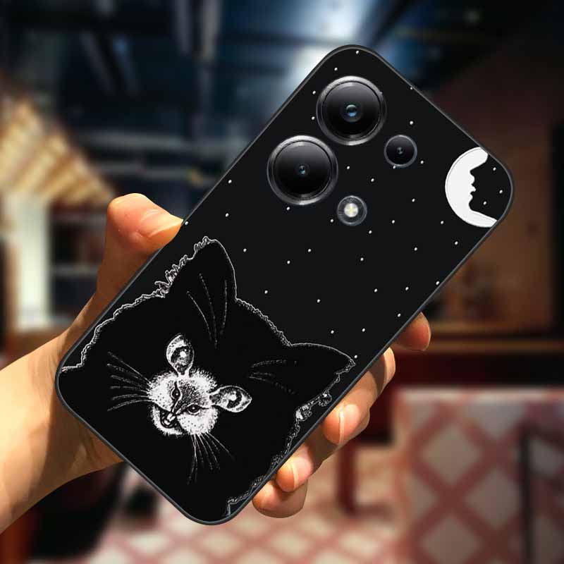 For Xiaomi Redmi Note 13 13pro 5G Case 3D Relief Flower Emboss Soft Silicone Cover For Redmi Note 13 pro Plus Owl interest Cases