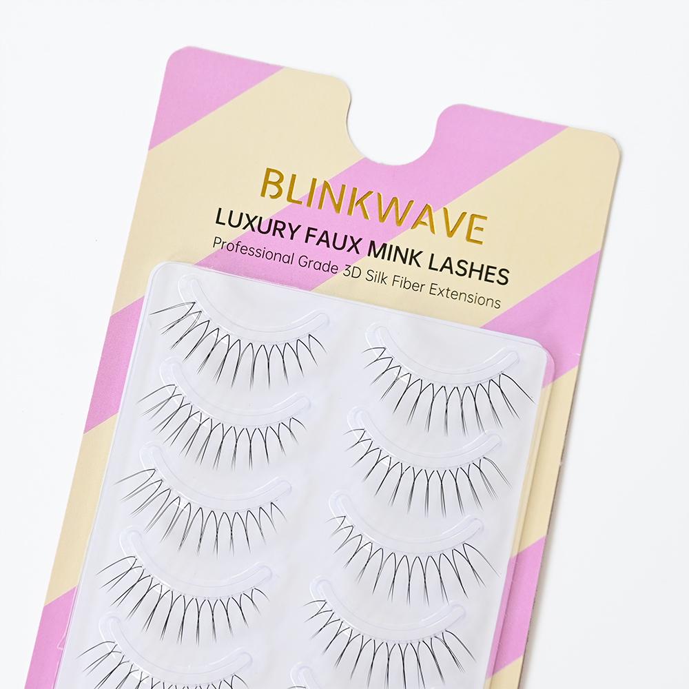 Dream Deer 5 Pairs False Eyelashes A Type Eyelashes Upgraded Lash V-shaped 0.14mm Transparent Stem Soft Natural Eye Lashes Mink