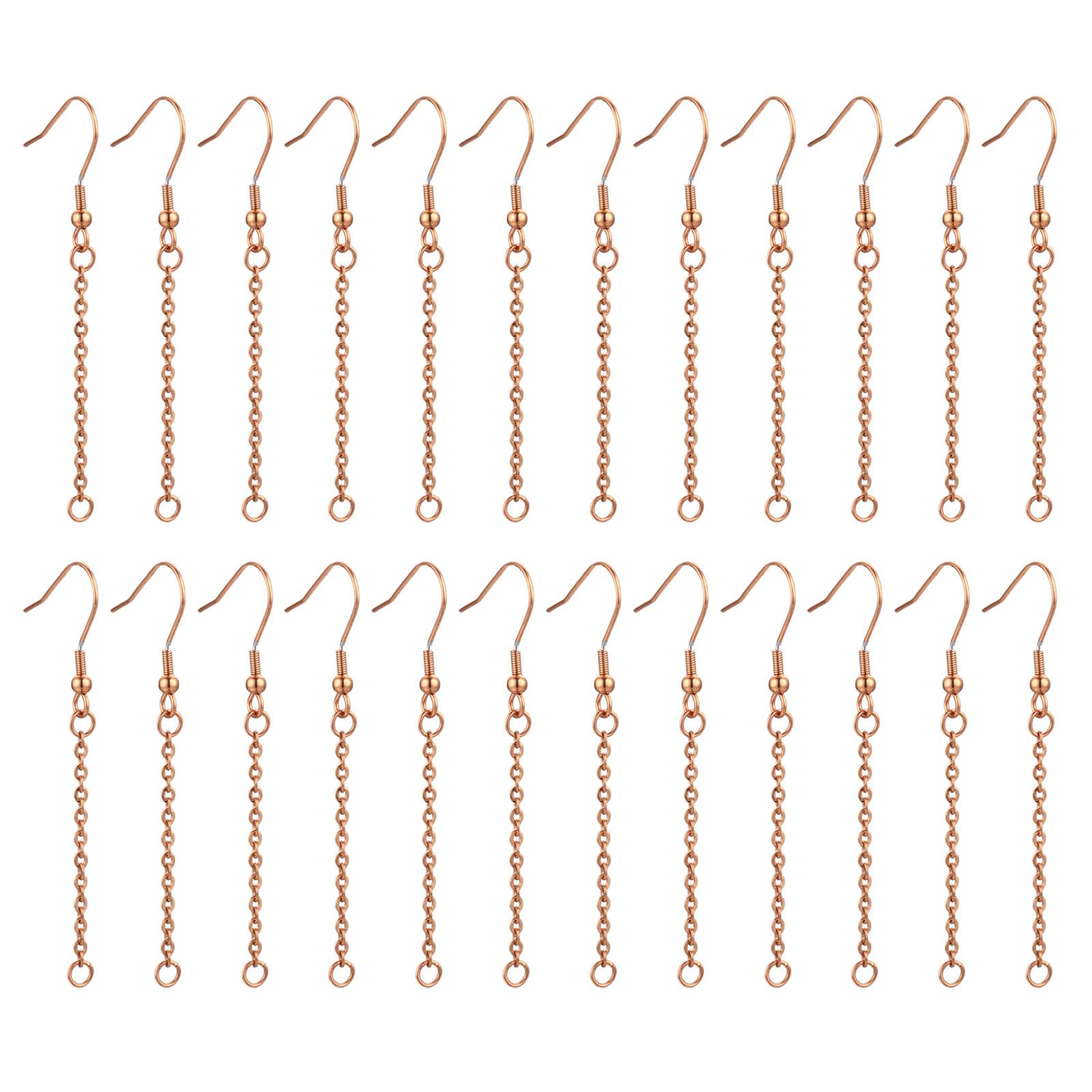 

Набор из 20 проволочных основ для серег-подвесок для изготовления украшений своими руками, регулируемый удлинитель цепи для изготовления украшений, удлинительные цепочки розового золота