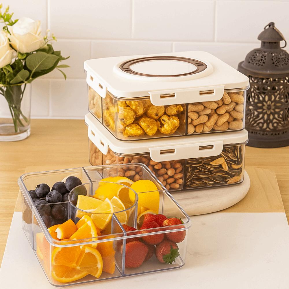 Fresh-keeping Divided Storage Box Sealed Snack Containers Seasoning Storage Box  Refrigerator