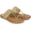 Shoetopia Girls Girls-Bunai-Kolhapuri Golden Flat Sandal - 6 Uk (Girls-Bunai-Kolhapuri-Golden)