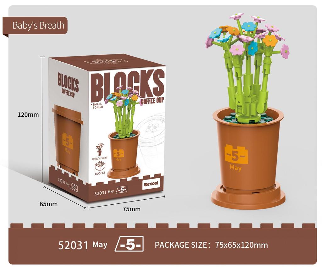 Diku Children's Coffee Cup Plant Building Blocks - Fun, Educational Toys & Ornaments