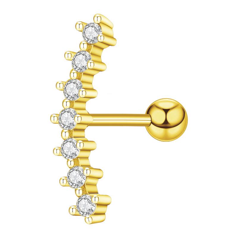 Floral Pave Diamond Mini Screw Stud Earrings 