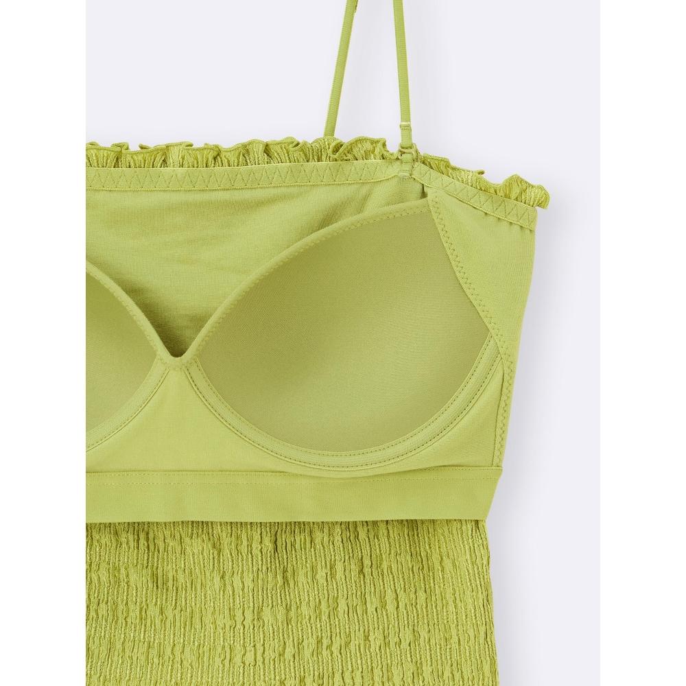 Gu By Uniqlo Brafeel Cropped Shirring Tube Top