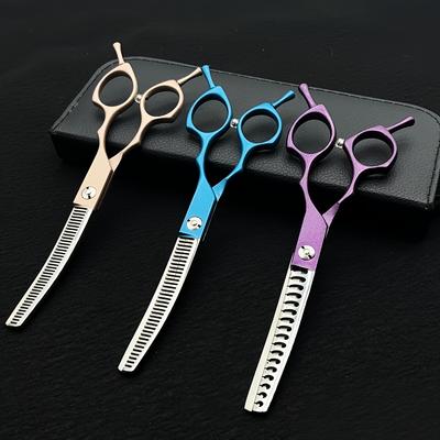 7inch Curved Chunkers Shears Stainless-steel Dog Grooming Scissors Special Designed Pet Scissors Practical Household Product