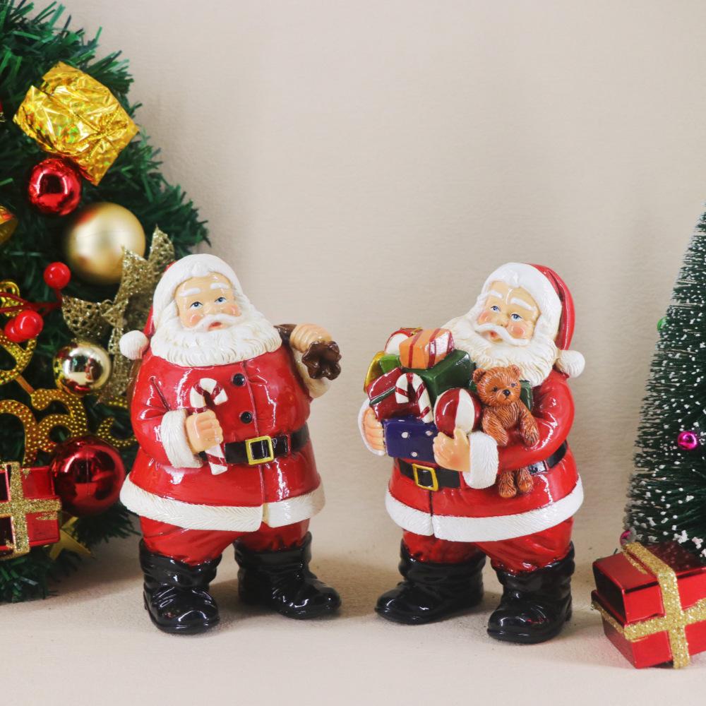 Resin Cute Santa Claus Sculpture Ornament Home Party Desktop Decor Art Crafts Holiday Accessories Gift Christmas Decoration 2025