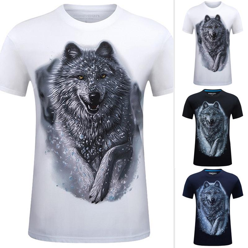 Buy Men Wolf 3D T Shirt Hip Hop Tshirt Plus Size Funny T Shirts Luxury