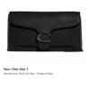 Coach Gepunktete Leder-Schultertasche mit Kieselstruktur, Crossbody-Tasche, Clutch, Klein, Damen, Schwarz CE772-V5BLK