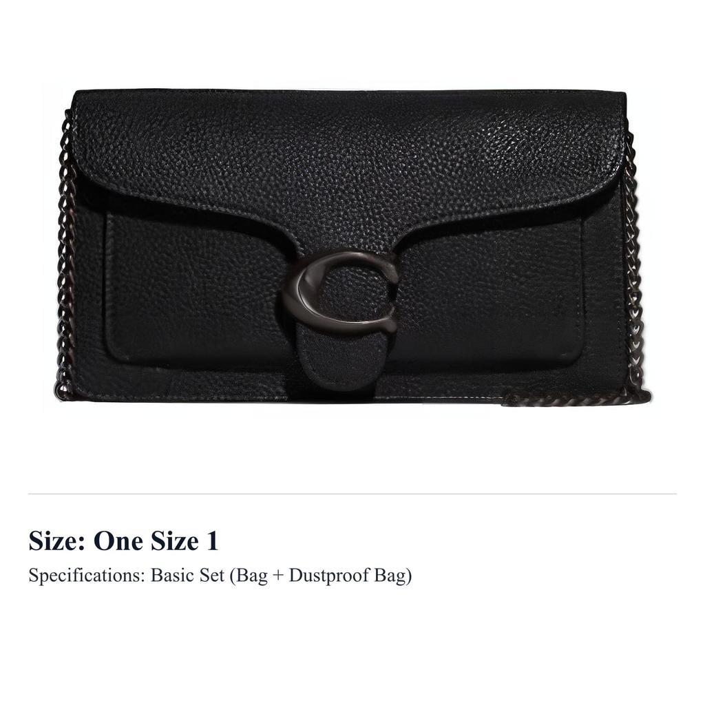 Coach Gepunktete Leder-Schultertasche mit Kieselstruktur, Crossbody-Tasche, Clutch, Klein, Damen, Schwarz CE772-V5BLK