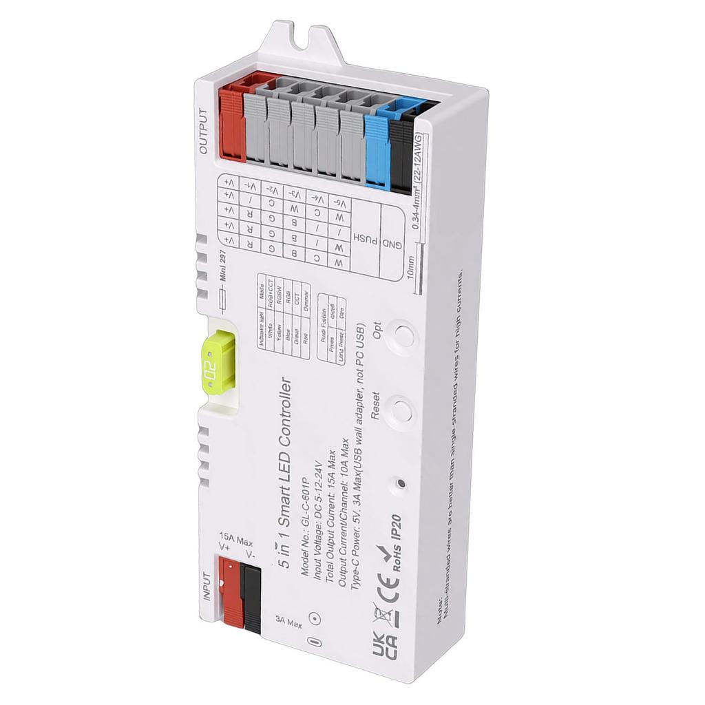 5 In 1 Smart LED Controller Support for ZigBee 3.0 LED Strip Light Control RGBCCT RGBW RGB CCT Dimmer Monochrome Color