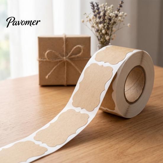 Blank Gift Tags for Packaging Label Stickers, Self‑Adhesive Tag Stickers 250 Labels Per Roll, Assorted Mailing Small Business Shapes Jars, Bottles,