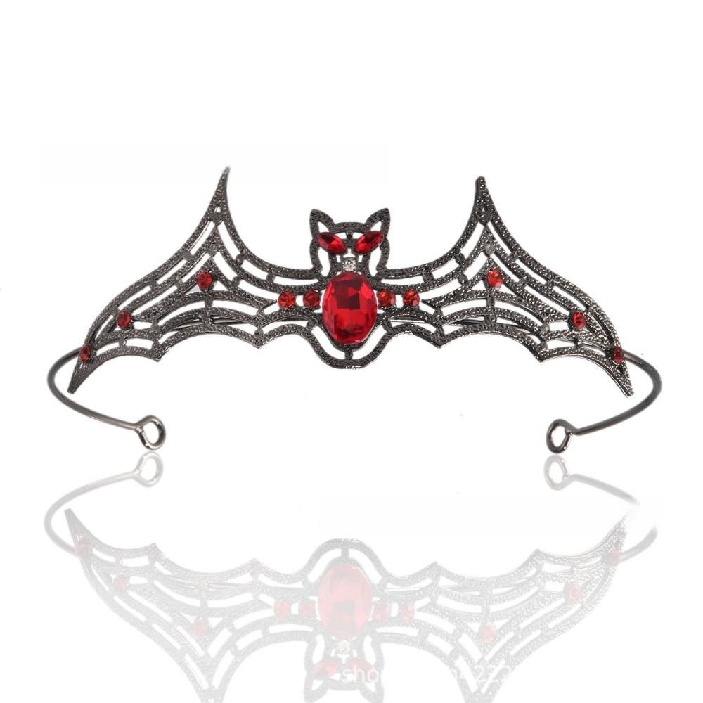 Metal Rhinestone Crowns Sparkling Halloween Tiara Simple Halloween Bat Hairband Festival