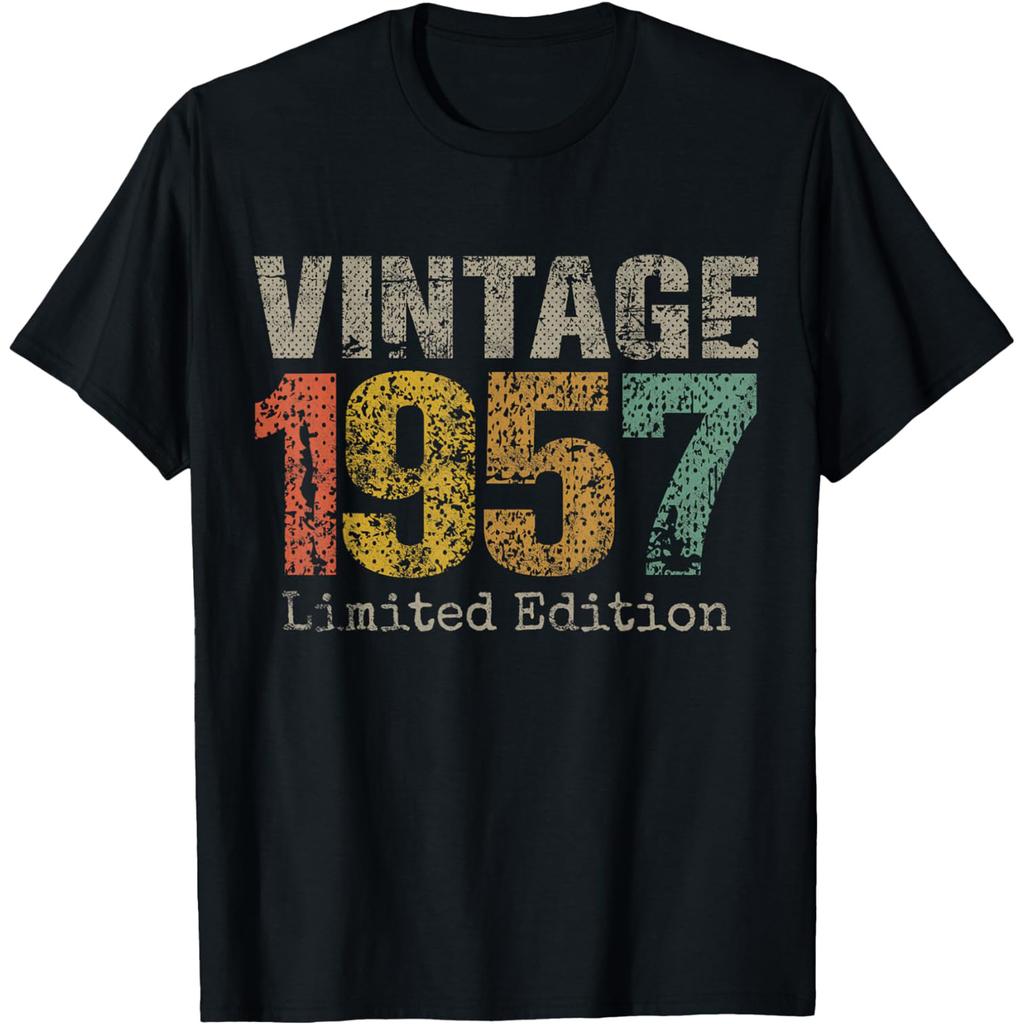 Vintage 1957 Limited Edition 69th Birthday Gifts 69 Year Old T Shirts Men Streetwear Tee Short Sleeve Unisex Loose Clothing