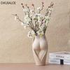 DXUIALOI Creative Minimalist Body Art Ceramic Vase Ornaments Nordic Living Room Female Sculpture Desktop Flower Arrangement Vase