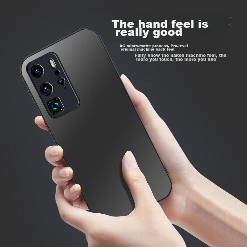 Phone Case for Huawei P40, Huawei P40 Protective Cover, Frosted Full Coverage Ultra-Thin Shockproof Anti-Fingerprint Personalized - Graphite Black