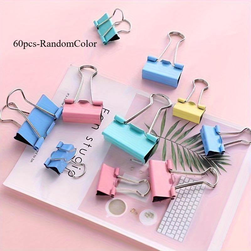 

40/60 шт., Папка с зажимом с длинным хвостом смешанного цвета - Идеально подходит для канцелярских принадлежностей и зажимов для книг с тестовыми работами.