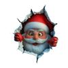 3D Pop-Up Santa Claus Wall Decal -Removable Christmas Sticker with Breaking Wall Effect for Home Decor, Damage-Free Installation