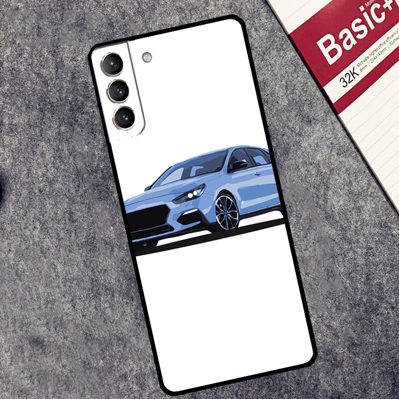 I30N Blue Car Case For Samsung Galaxy S24 S23 S22 S21 Ultra Plus Note 10 Note 20 S8 S9 S10 S20 FE Cover