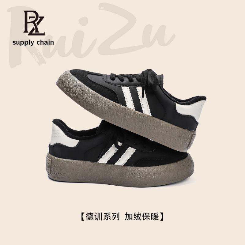 

Fleece board shoes women s new winter warm sports casual shoes platform versatile and comfortable 40 чёрный