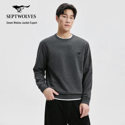 Men's Wool Blend Crewneck Pullover Sweatshirt