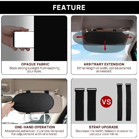 psler Sun Visor Extender - Anti Glare Car Sun Visor Extender, Glare Guard, Polarized, 2 Pack for Short People