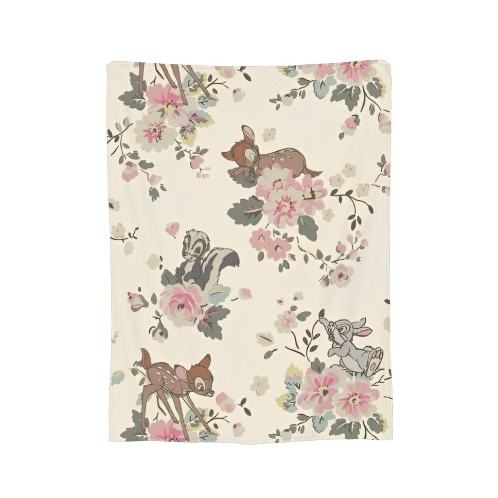 Schattige Bambi deken Cartoon Hert Flanellen Plaid Zomer Airconditioning Decoratie Zacht Warm Bedspreien,