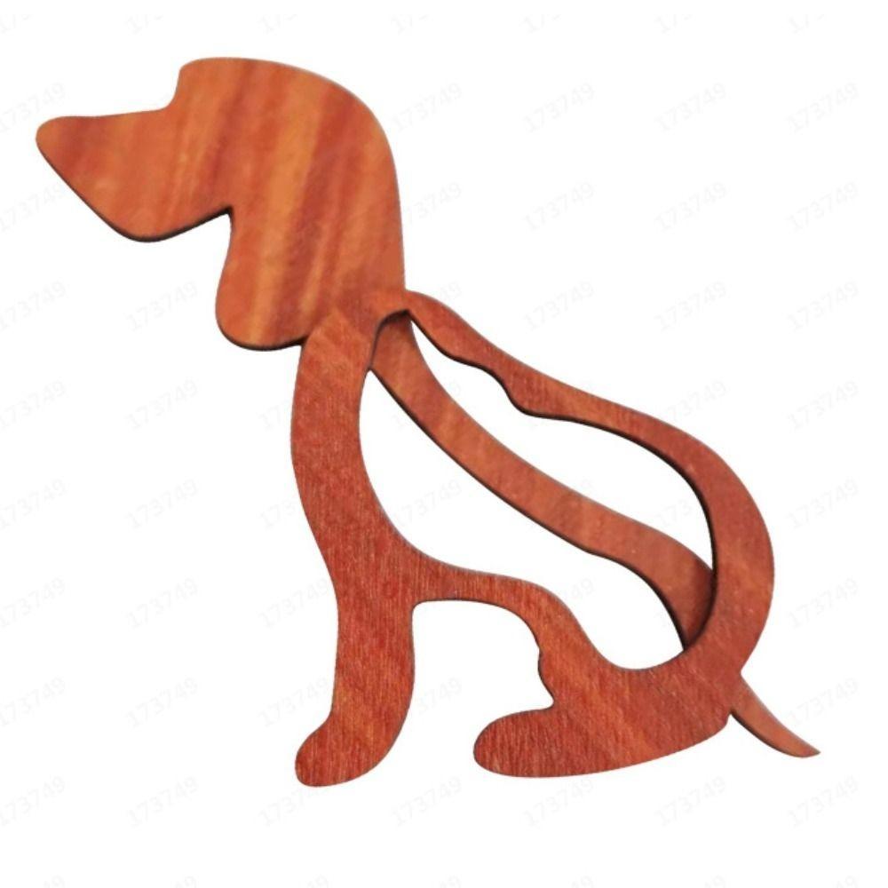 Puppy Animal Sweater Brooch Bear Cat Panda Pin Exquisite Wooden Brooch  Gift