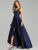 Ever-Pretty Women's V-Neck A-line High-Low Hem Backless Sparkly Prom Dress Plus Size Evening Dresses