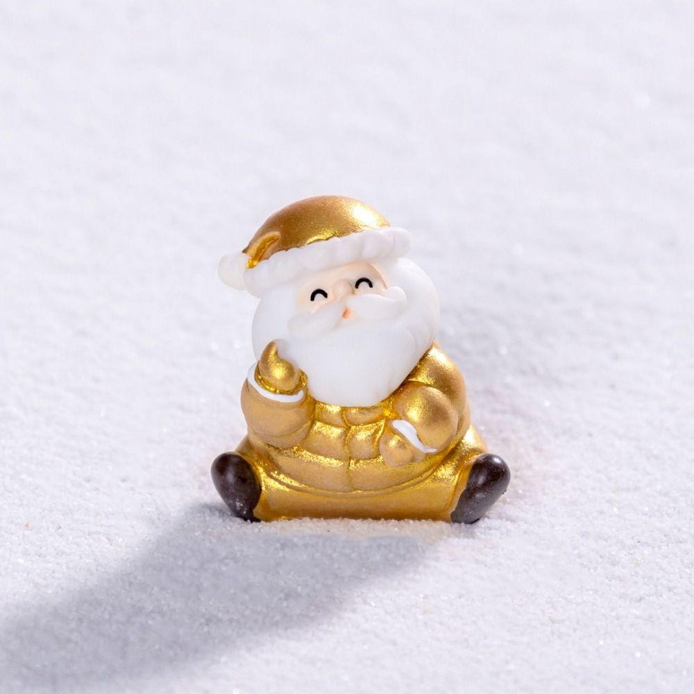 Resin Miniature Santa Claus Accessories Cartoon Santa Statue Creative Christmas Figurines  Festival